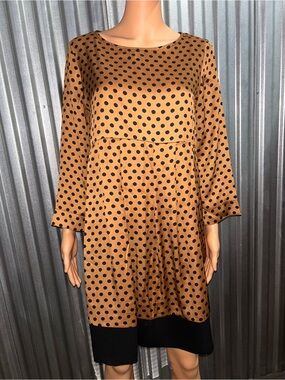 Eco Vintage Women’s Polka Dot Long Sleeve Dress - Size 46